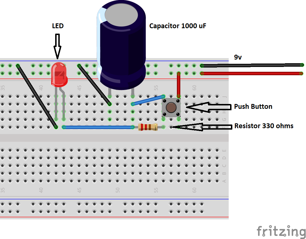 Circuito LED com Capacitor