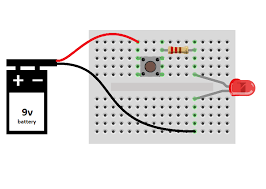 Circuito Simples com LED na Protoboard